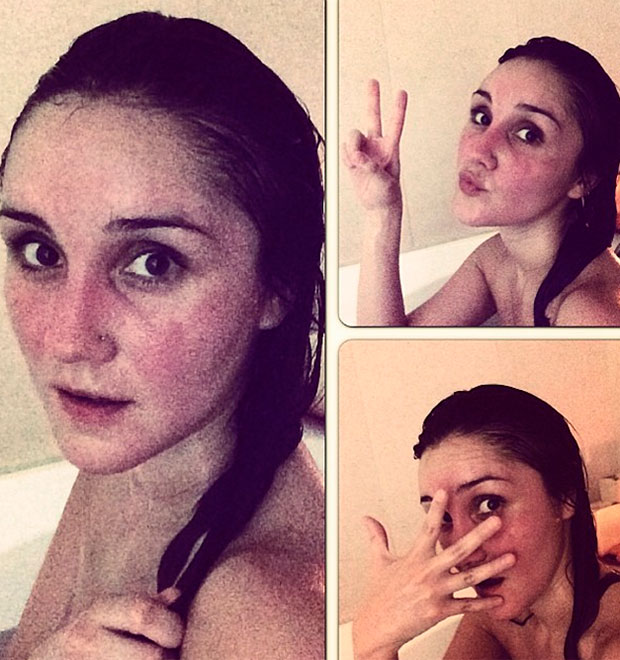 Nua, Dulce Maria sensualiza na banheira. Veja a foto!
