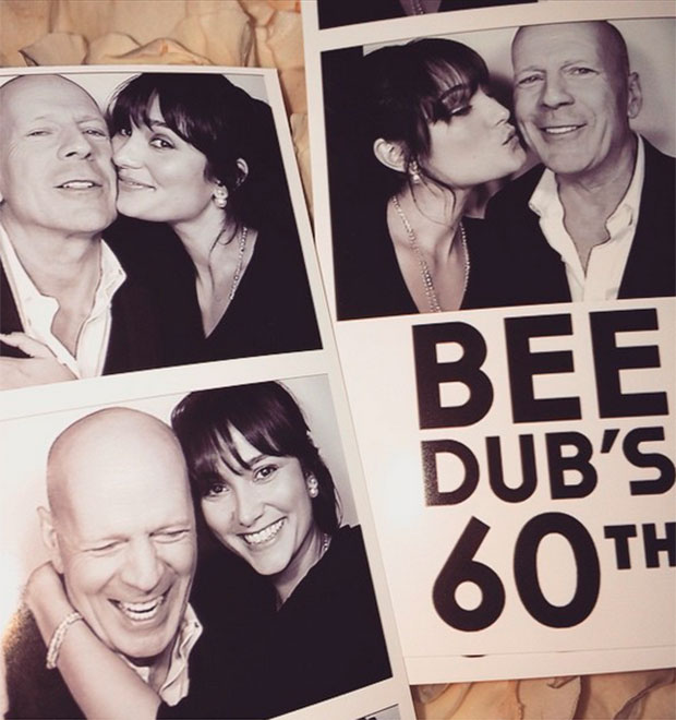 Bruce Willis comemora aniversário ao lado de esposa