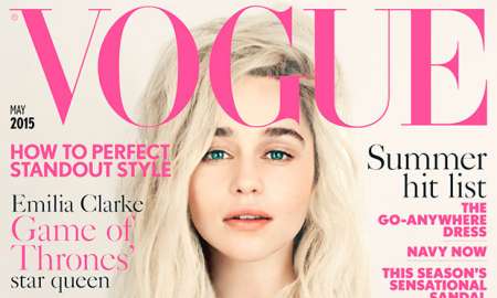 Como em <i>Game of Thrones</i>, Emilia Clarke aparece loira na capa da <i>Vogue</i> britânica
