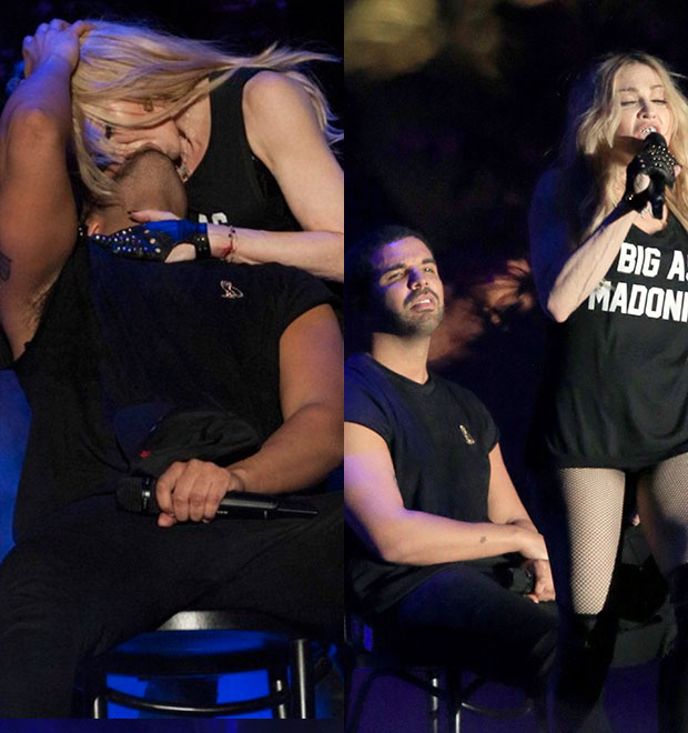 Drake comenta cara feia depois do beijo de Madonna: <i> Não interpretem mal o meu estado de choque!</i>
