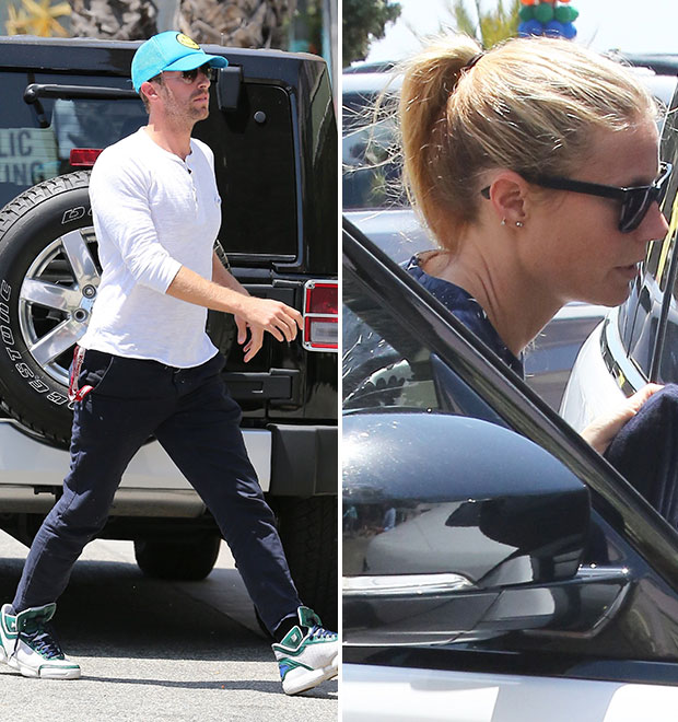 Gwyneth Paltrow e Chris Martin são vistos almoçando juntos no Dia das Mães