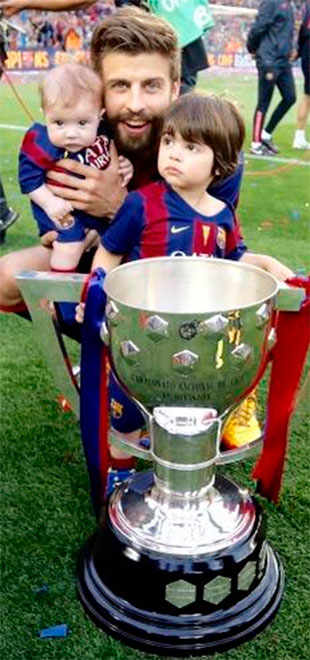 Gerard Piqué celebra vitória de time com os filhos, veja!