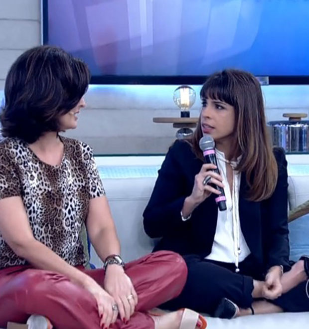 Maria Ribeiro dá bronca em Fátima Bernardes durante programa ao vivo