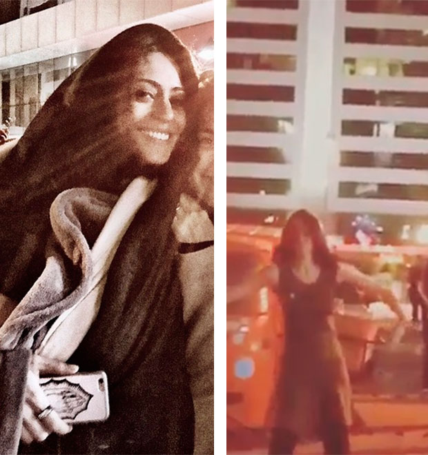 Carol Castro posa de vestido em meio ao frio de Montevidéu, no Uruguai