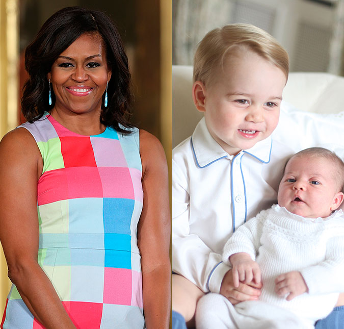 Michelle Obama mima os bebês reais. Descubra aqui o que o Príncipe George e a Princesa Charlotte ganharam!