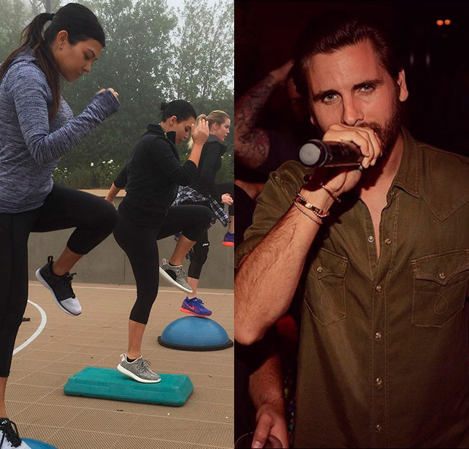 Kourtney Kardashian e Scott Disick reagem de formas opostas após separação