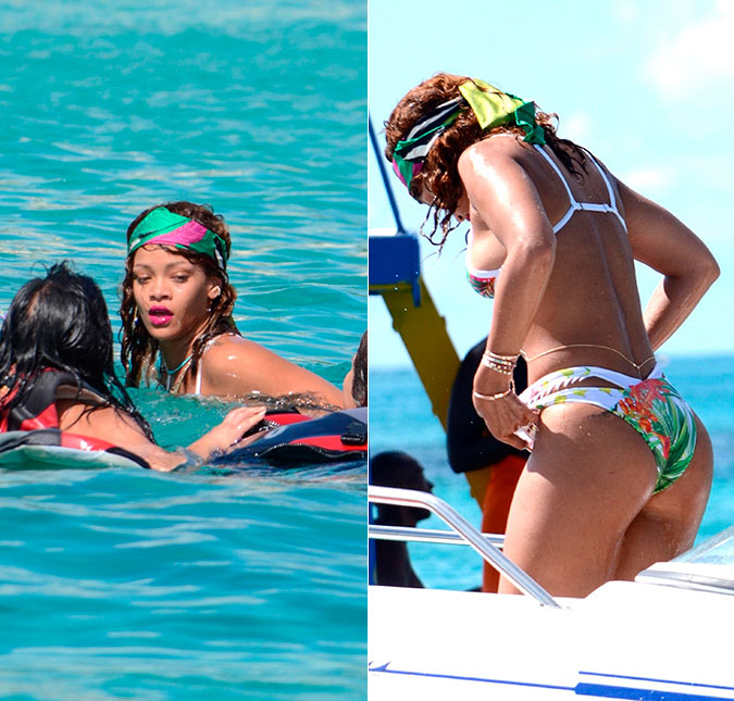 Rihanna não abre mão de mar paradisíaco e muito menos de Lewis Hamilton, entenda!