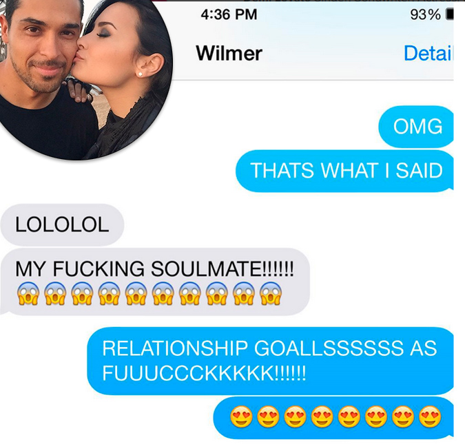 Demi Lovato mostra sintonia com Wilmer Valderrama até mesmo na hora de se comunicar!