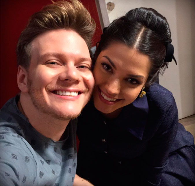 Michel Teló mostra muito orgulho por Thais Fersoza nas gravações da nova novela da <i>Record</i>