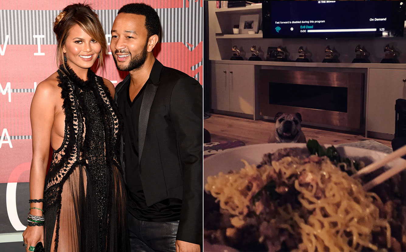 John Legend e esposa curtem jantar a dois