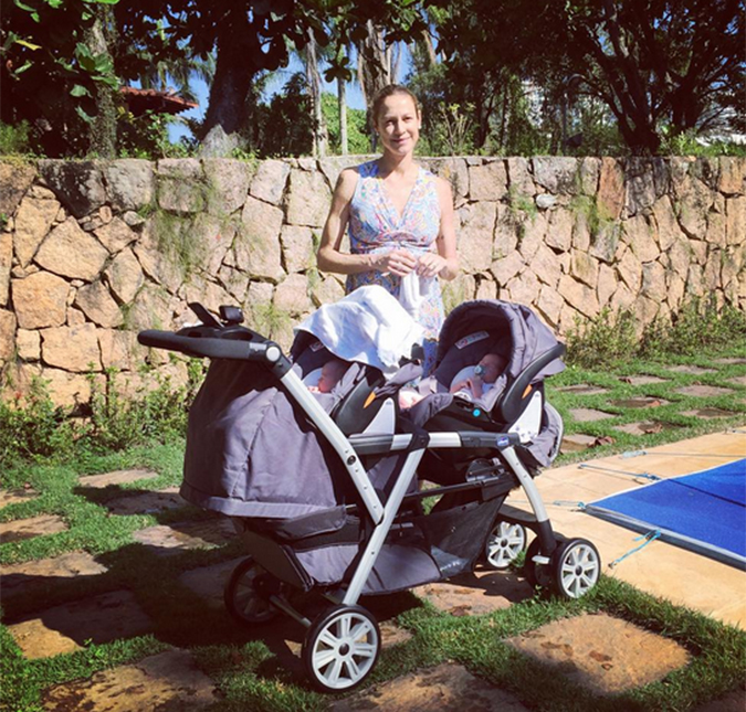 Luana Piovani mostra primeiro banho de sol dos gêmeos, Bem e Liz!