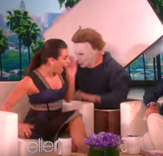 Lea Michele não se deu muito bem com o Michael Myers, assista!