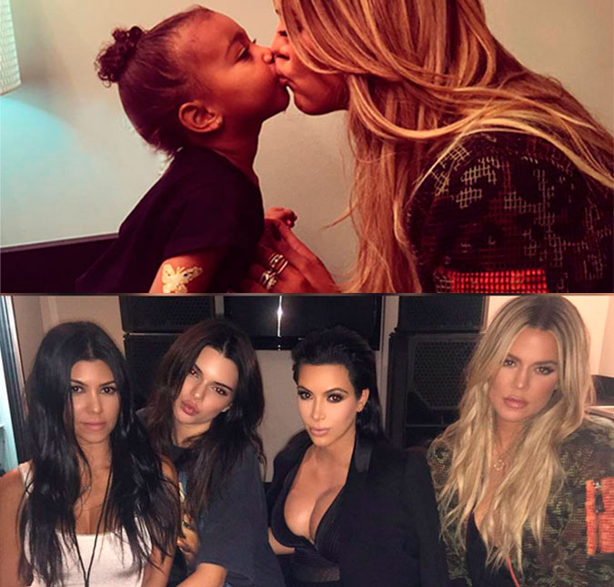 Khloé Kardashian dá selinho carinhoso em North West