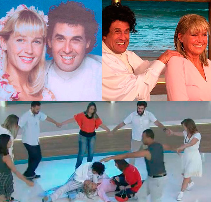 Xuxa e Sérgio Mallandro revivem cena de <i>Lua de Cristal</i>, mas sem beijo no final!