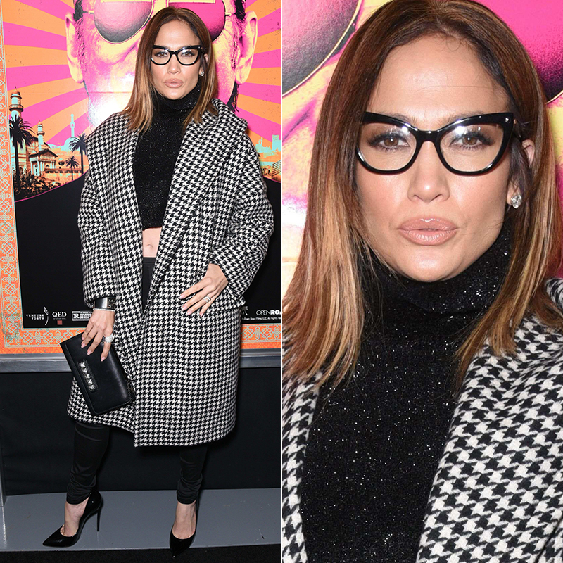 Jennifer Lopez aparece totalmente diferente com óculos de grau