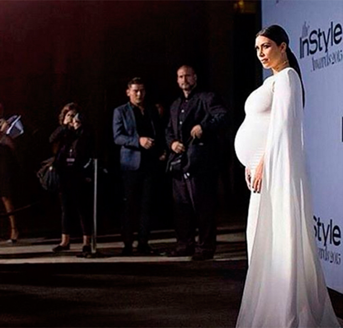 Grávida de sete meses, Kim Kardashian está se sentindo <i>uma baleia</i>