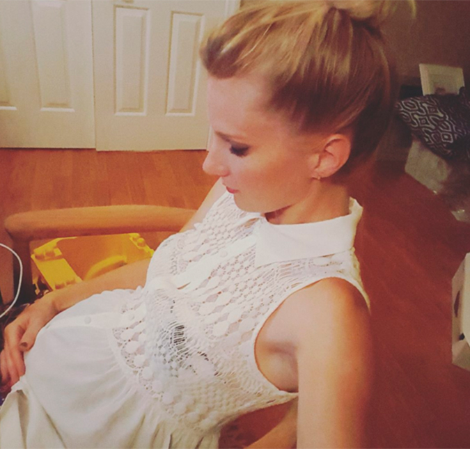 Grávida de seis meses, atriz de <i>Glee</i>, Heather Morris, revela o sexo do bebê