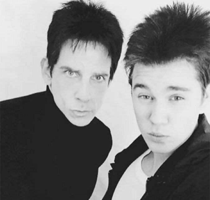 Justin Bieber aparece ao lado de Ben Stiller nos bastidores de <I>Zoolander 2</I>