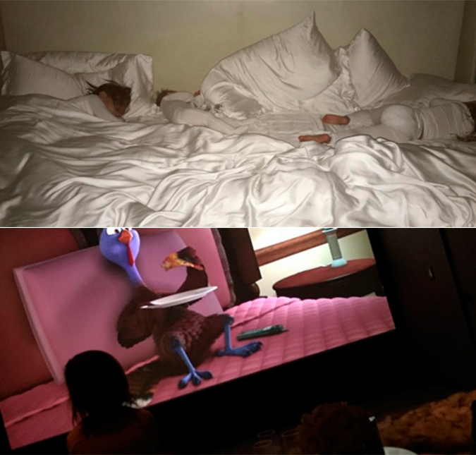 Kourtney Kardashian e Scott Disick aproveitam noite em família e postam fotos
