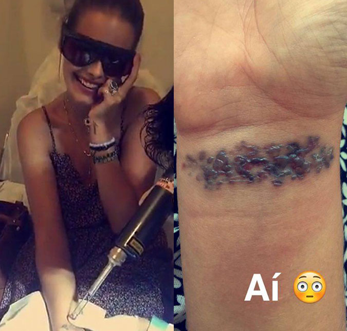 Yasmin Brunet faz sessão à <i>laser</i> para remover tatuagem