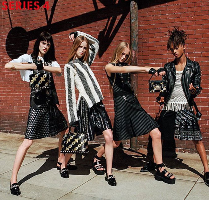 Jaden Smith usa saia em campanha de roupas femininas da <i>Louis Vuitton</i>