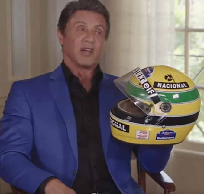 Sylvester Stallone está leiloando capacete que Ayrton Senna lhe deu