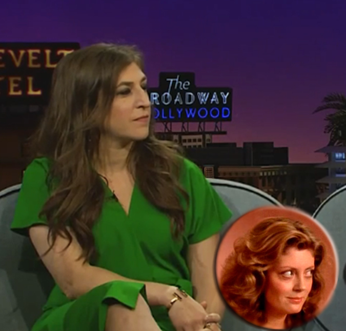 Mayim Bialik, da série <i>The Big Bang Theory</i>, defende o decote de Susan Sarandon