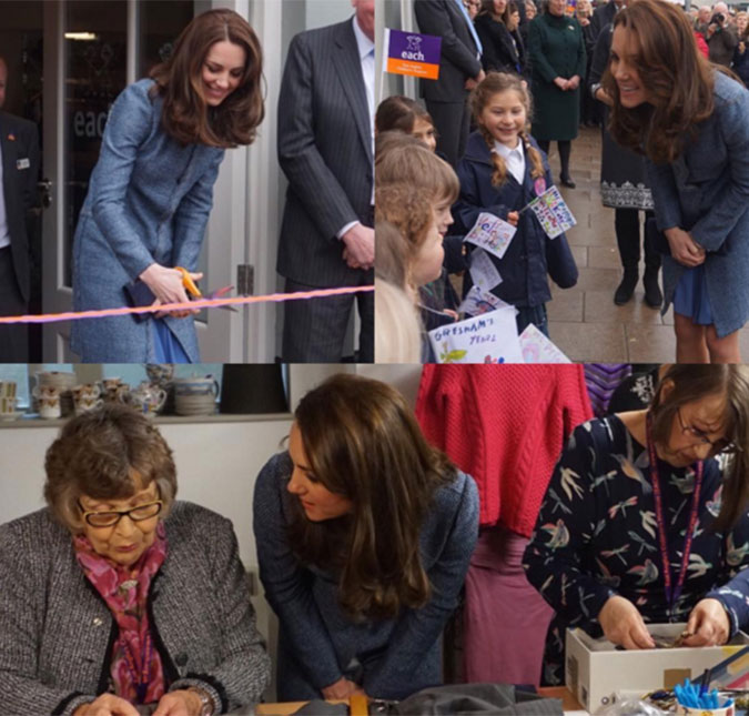 Kate Middleton inaugura brechó e aproveita para já fazer algumas comprinhas