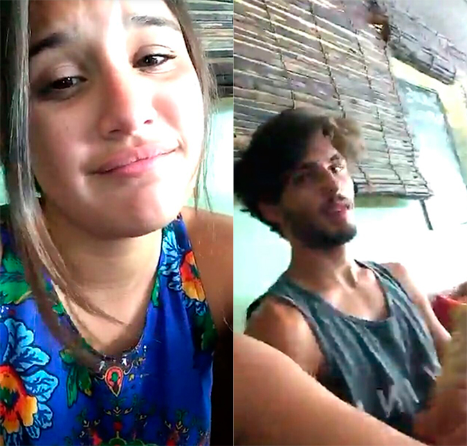 Depois de passar o feriado coladinhos, Giulia Costa e Brenno Leone aparecem almoçando juntos