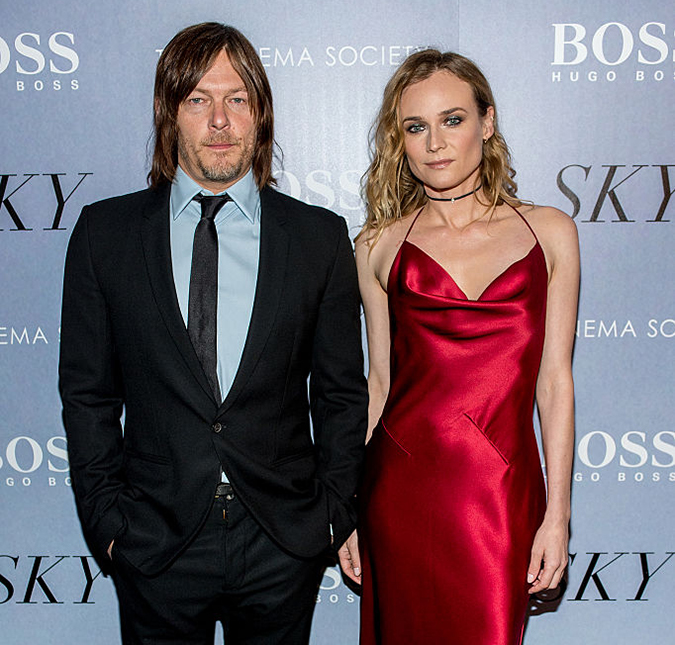 Após rumores de <i>affair</i>, Norman Reedus e Diane Kruger vão a <i>première</i> de filme