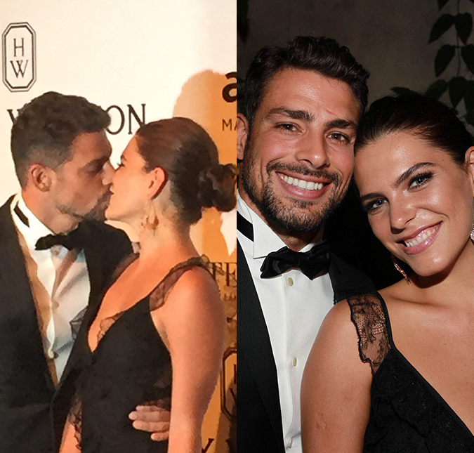 Minutos após Grazi Massafera chegar ao Baile da <i>amfAR</i> Cauã Reymond aparece de mãos dadas com Mariana Goldfarb e afirma: <i>- Estou namorando</i>