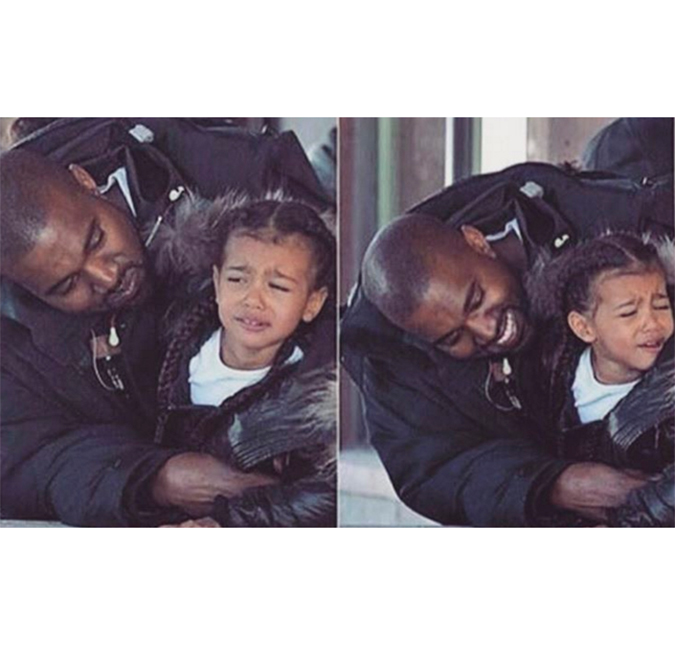 Kim Kardashian publica foto fofa de Kanye West com North e brinca: <I>Alerta de pai irritante</I>
