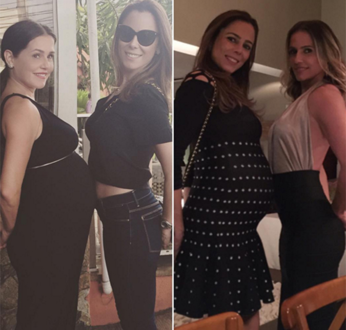 Deborah Secco compara barriga de grávida com a irmã, veja a foto!