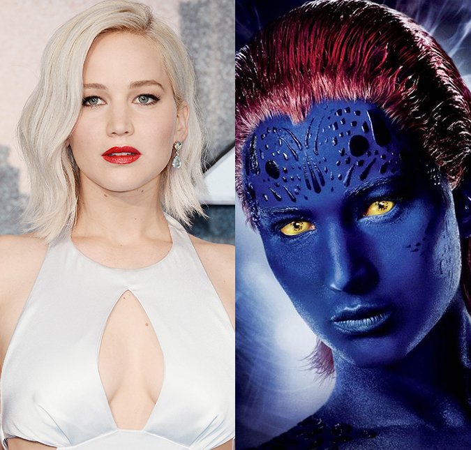 Jennifer Lawrence usava creme de barbear para se livrar da pintura corporal azul de Mística, sua personagem em <I>X-Men</I>. Entenda!