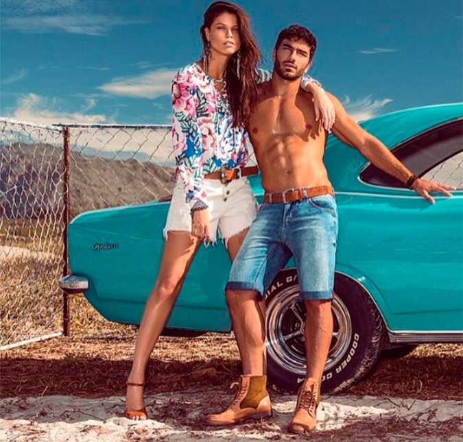 Hugo Moura, marido de Deborah Secco, coloca o tanquinho pra jogo e surpreende pela pose de modelo