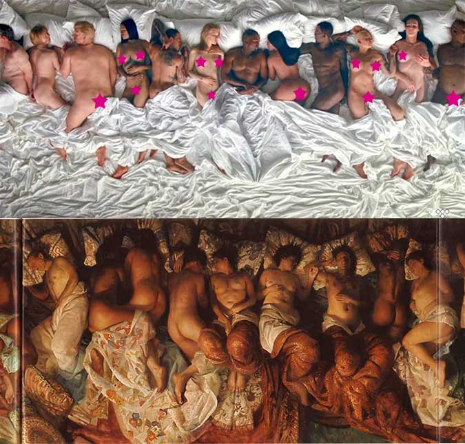 Novo clipe de Kanye West traz Taylor Swift nua na cama com ele, Kim Kardashian e mais famosos, saiba mais!