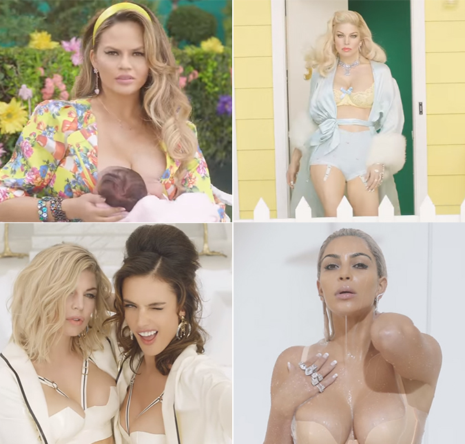 Kim Kardashian, Alessandra Ambrósio e Chrissy Teigen brilham em novo videoclipe de Fergie, <i> M.I.L.F $</i>, confira!