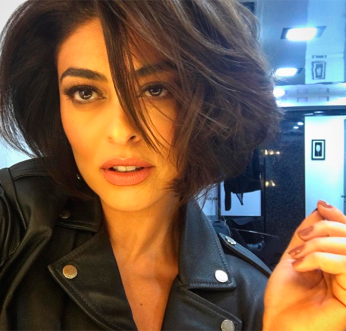 Juliana Paes exibe cabelo curtinho e sensualiza em <i>selfie</i>, confira!