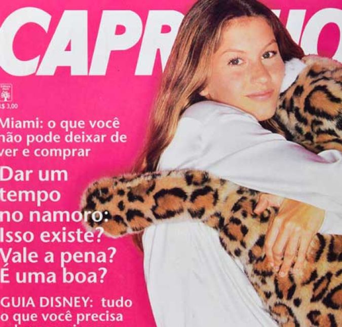 Essa foi a primeira capa de revista em que Gisele saiu! Olha a cara de novinha dela! Ela estreou na revista Capricho, que já na década de 90 fazia sucesso entre as jovens.