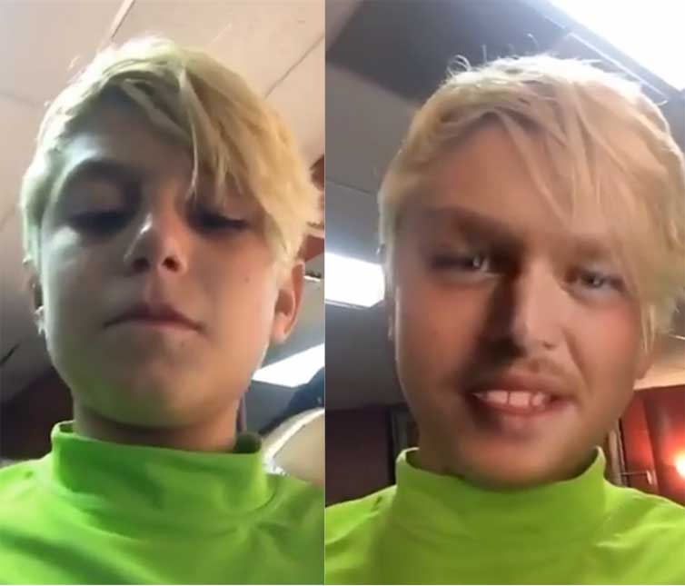 Filho de Gwen Stefani se transforma em Blake Shelton no <i>Snapchat</i>, veja!