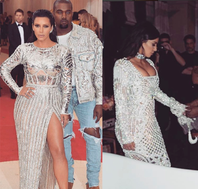 Kim Kardashian mostra outra opção de vestido que experimentou para o <i>Met Gala</i>