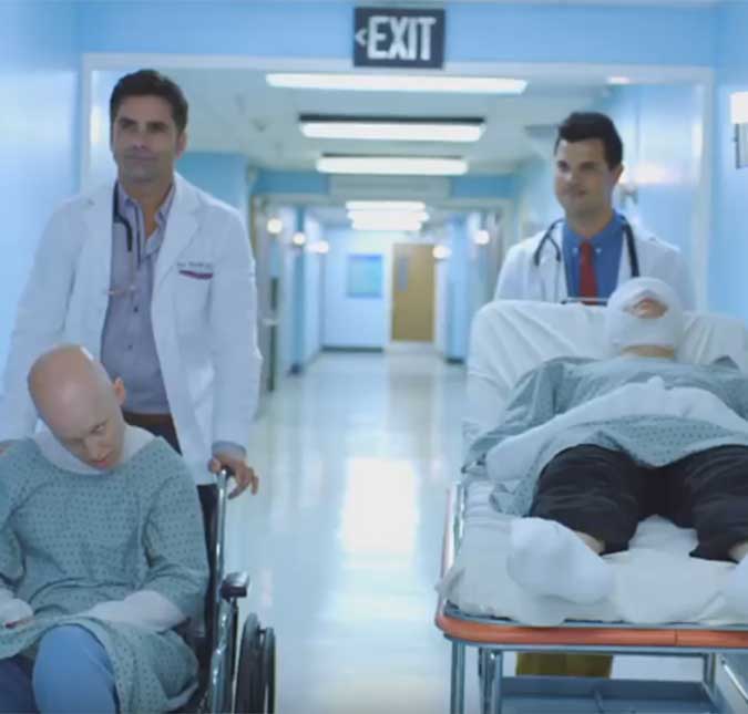 Médicos em ação: Taylor Lautner e John Stamos arrasam em novo <i>teaser</i> de <i>Scream Queens</i>, assista!