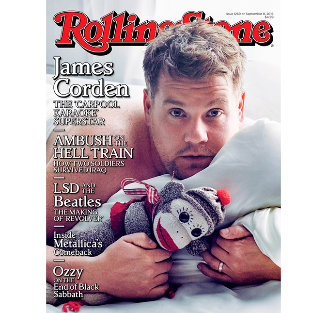 James Corden, o rei do <i>Carpool Karaoke</i>, aparece na cama em capa de revista, veja!