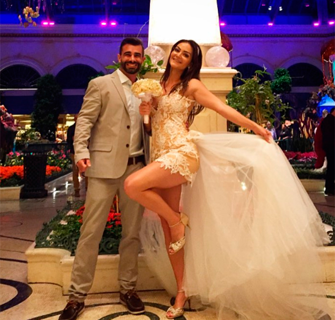 Laura Keller e Jorge, do <I>Power Couple</I>, se casam em Las Vegas, veja!