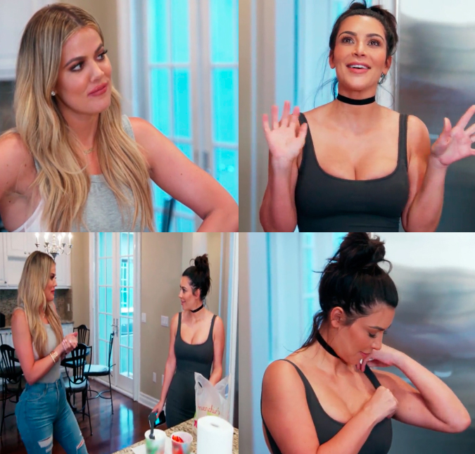 Khloé Kardashian olha roupa da irmã Kim de cima a baixo e faz comparação polêmica, saiba mais!