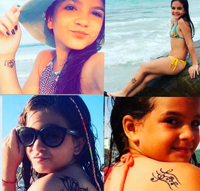 Mel Maia, de 12 anos, se explica sobre tatuagens no corpo, veja!