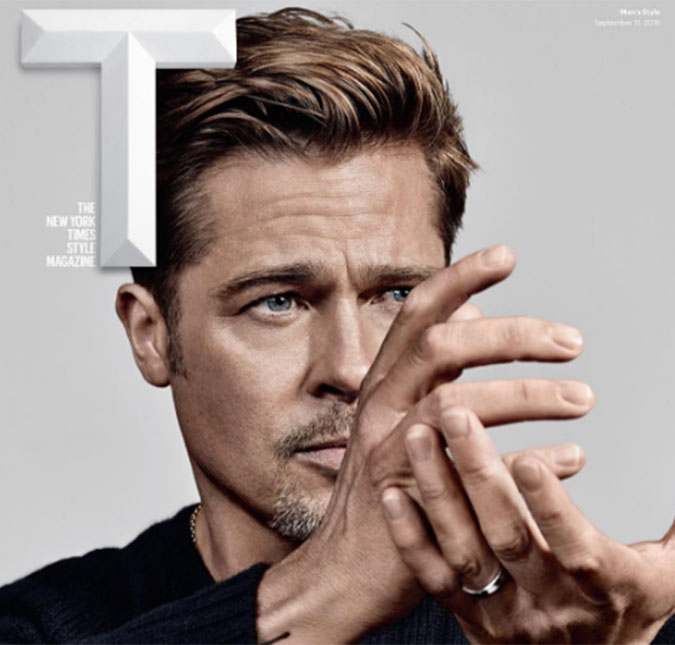 Estrelando capa de revista, Brad Pitt também aparece declamando texto em vídeo, assista!