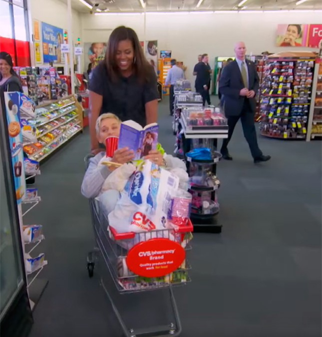 Michelle Obama faz divertidas compras com Ellen DeGeneres, vem ver!