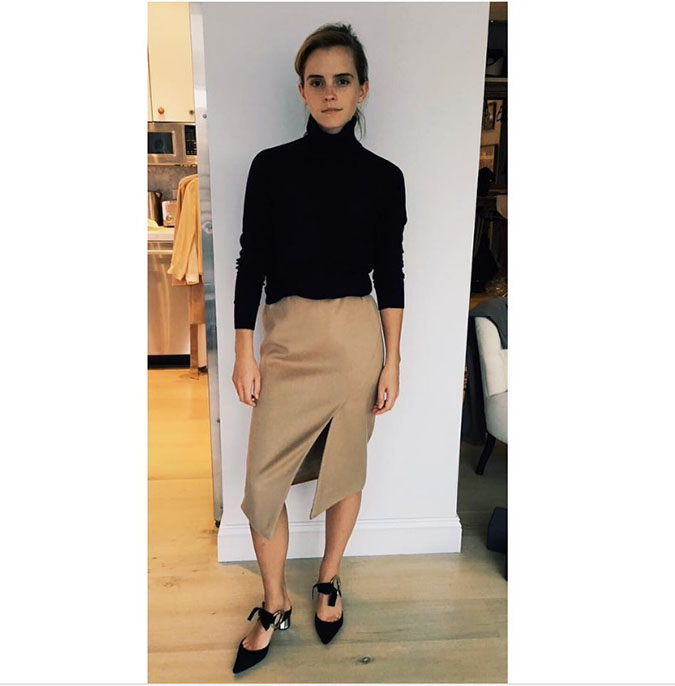 Emma Watson escolhe <i>look</i> sustentável para participar de encontro na <i>ONU</i>