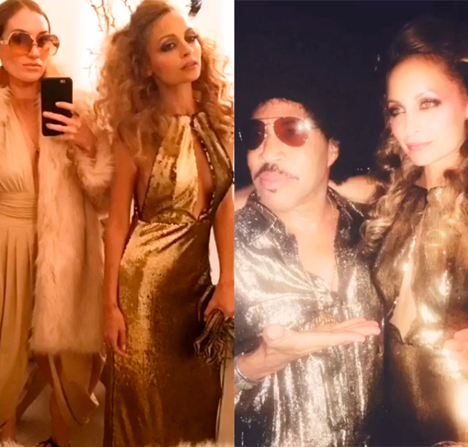 Nicole Richie comemora aniversário ao lado do pai, Lionel, e com tema disco!